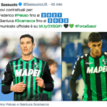 Sassuolo: rinnovato il contratto a Federico Peluso Rinnovi del Sassuolo