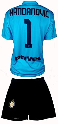 Completo HANDANOVIC Inter Ufficiale 2019-20 Bambino Uomo Adulto Maglia + Pantaloncini  Pantaloncino Completino Nr. 1 Portiere Samir Capitano (10 Anni) - Ultime  Calciomercato